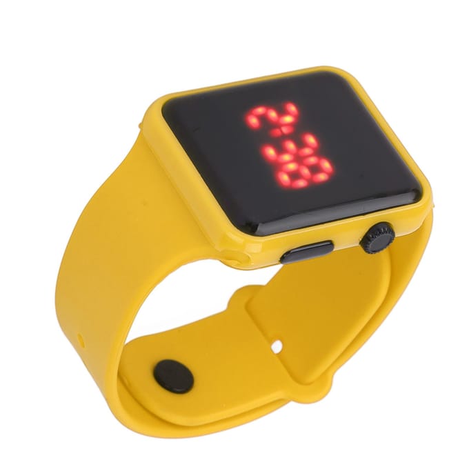 Sport Horloge LED Scherm Vierkante Vorm Achtergrondverlichting Ontwerp Digitaal Kinderhorloge voor Vrije Tijd black