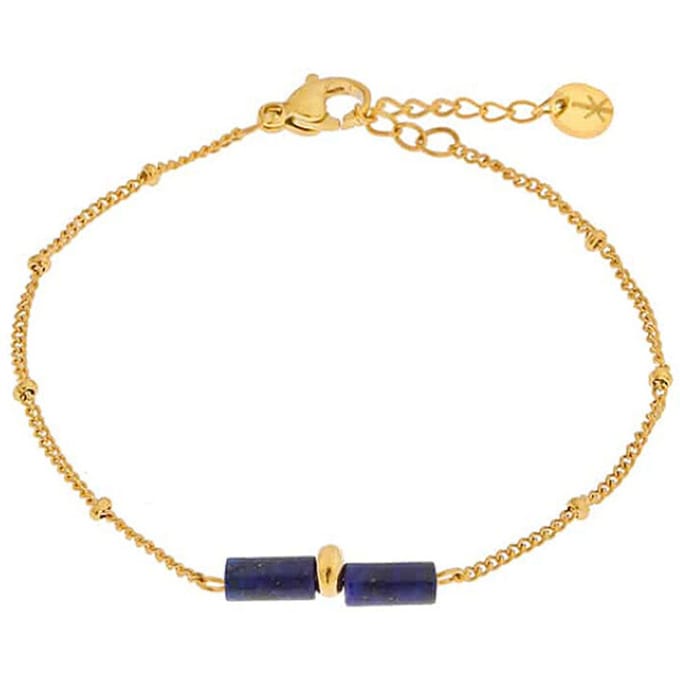 Label Kiki Armband blue tube gold