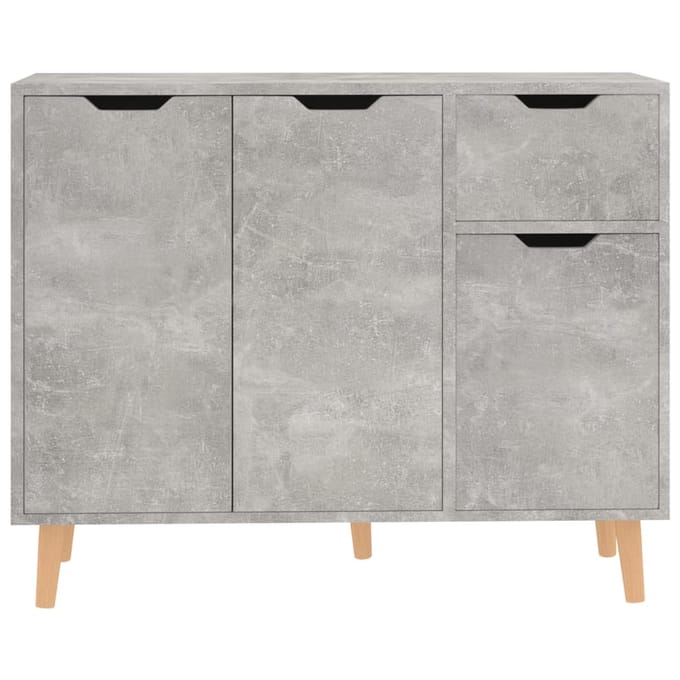 vidaXL - Dressoir - 90x30x72 - cm - bewerkt - hout - betongrijs