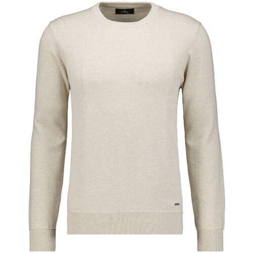 Ragman Trui Cotton Knit Round Neck Mélange Ecru / male