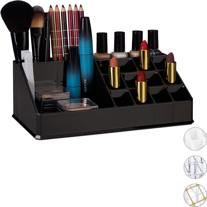 make-up organizer - 16 vakken - cosmetica - lippenstift houder - zwart