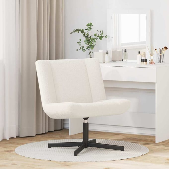 vidaXL - Draaistoel - Crème - 63 - x - 75 - x - 76 - cm - Schapenvacht