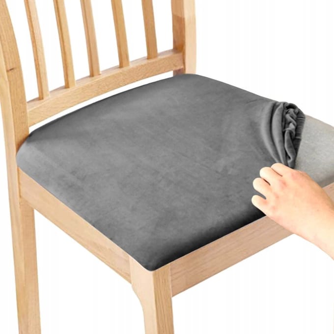 Ubieramy-meble 26L - Stoelzitkussen - 40x40cm - Grijs - Elastisch Fluweel