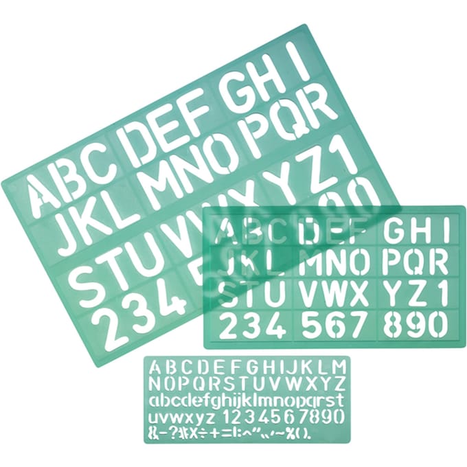 Lettersjabloon Linex hoofletters/letters/cijfers set á 3 stuks