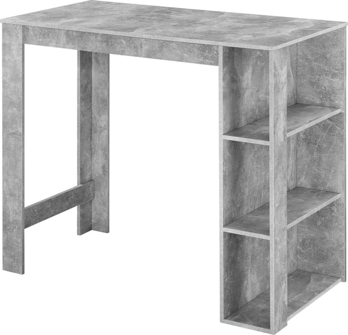 Bartafel Danderyd met 3 planken 120x60x105,5 cm betonkleurig [en.casa]
