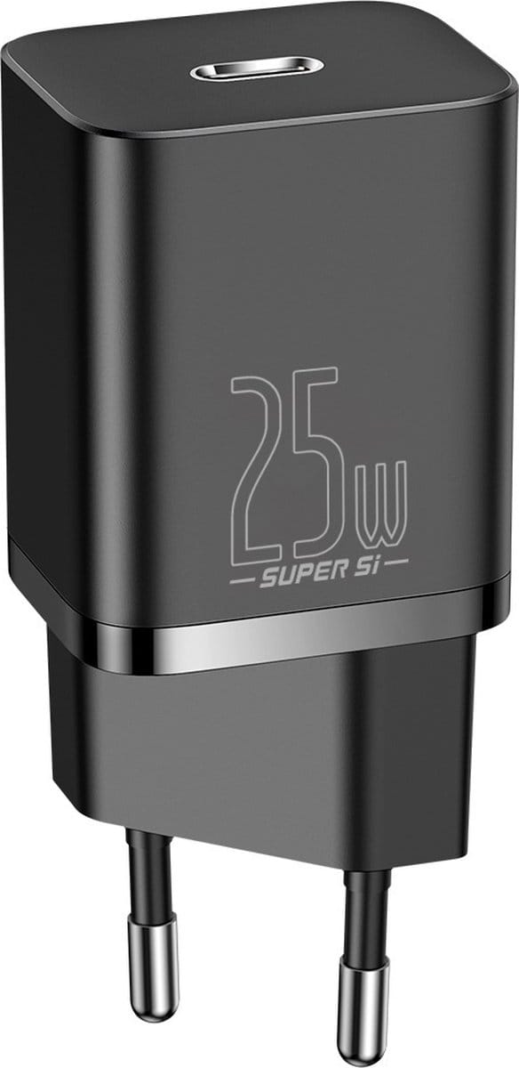 Baseus 25W Oplader 1C Zwart - Power Delivery PD3.0 + QuickCharge QC3.0