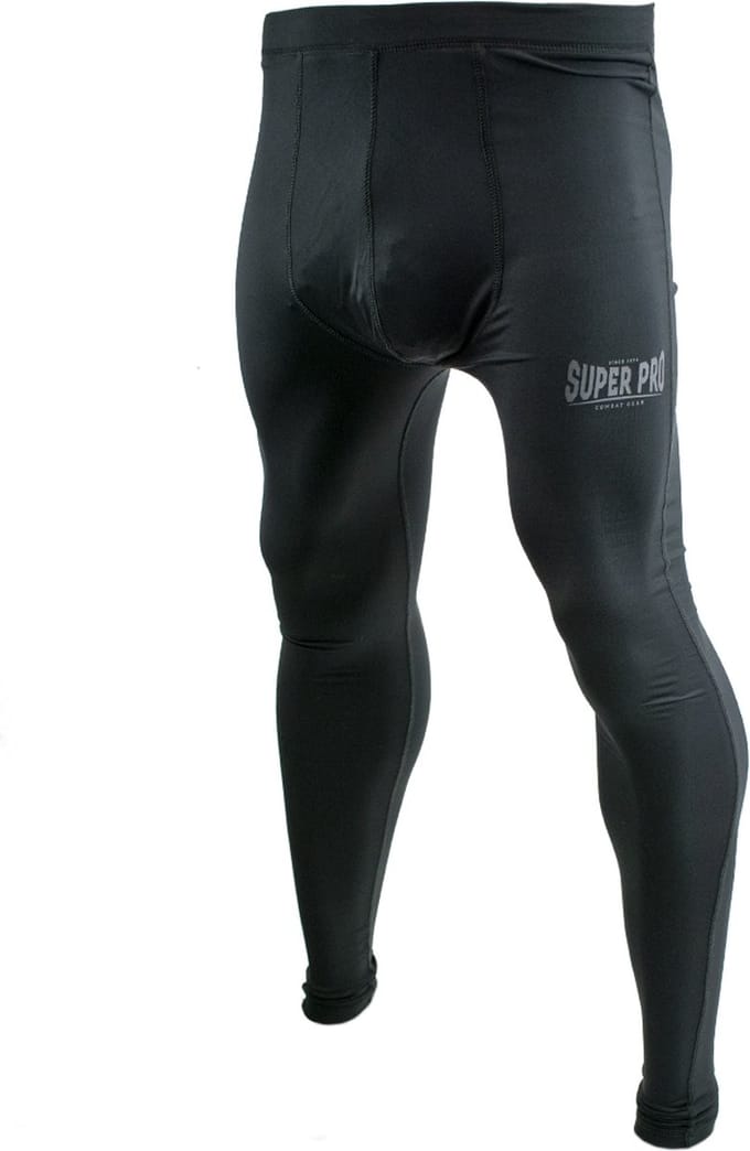 Super Pro Legging Men Lion/Super Pro Logo Zwart/Grijs Medium