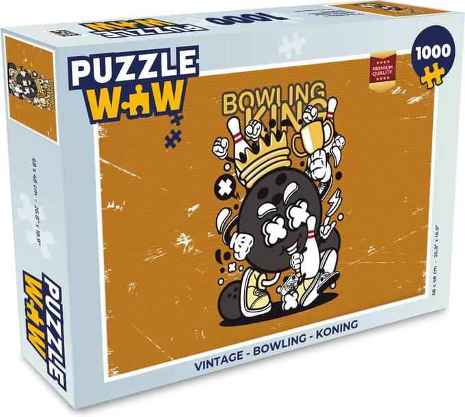 Puzzel Vintage - Bowling - Koning - Legpuzzel - Puzzel 1000 stukjes volwassenen