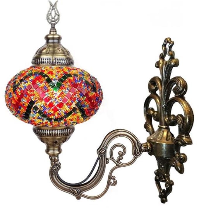 Turkse Wandlamp - Marokkaanse stijl - Oosterse mozaïek - Sfeerverlichting - multicolour
