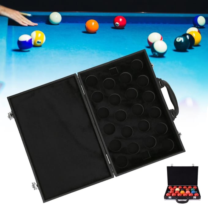 Biljartballen Opbergdoos Biljart Snooker Pool Draagkoffer met Handvat Accessoire black