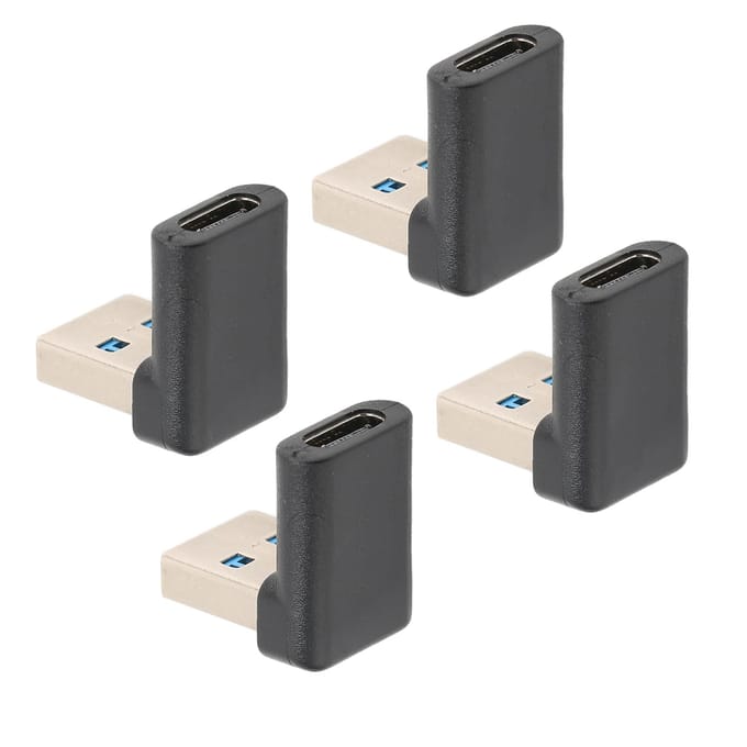 4 stuks USB Type C Haakse Adapter 10 Gbps Transmissie Draagbare USB Male naar Type C Female Adapter voor Laptops Desktops