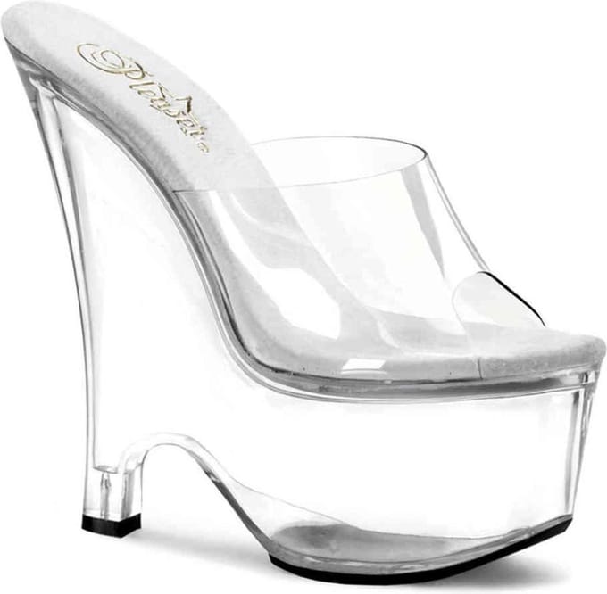 Pleaser - BEAU601 Sleehakken - US 5 - 35 Shoes - Transparant/Wit