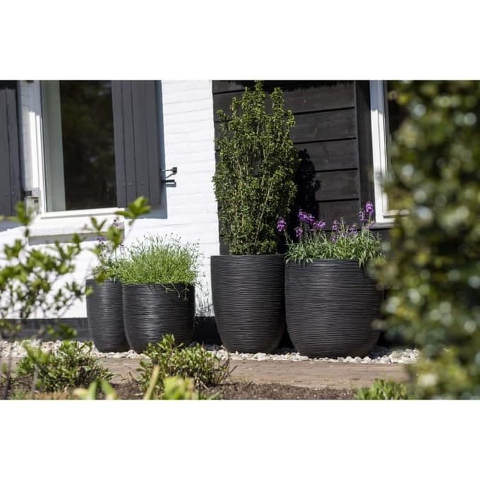 CAPI EUROPE Bloempot bol RIB NL - 43x41 cm - Zwart