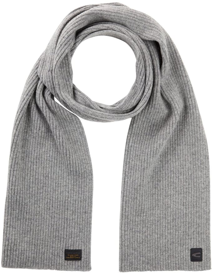 camel active Gebreide sjaal van pure lamswol - Maat menswear-OS - Steengrijs