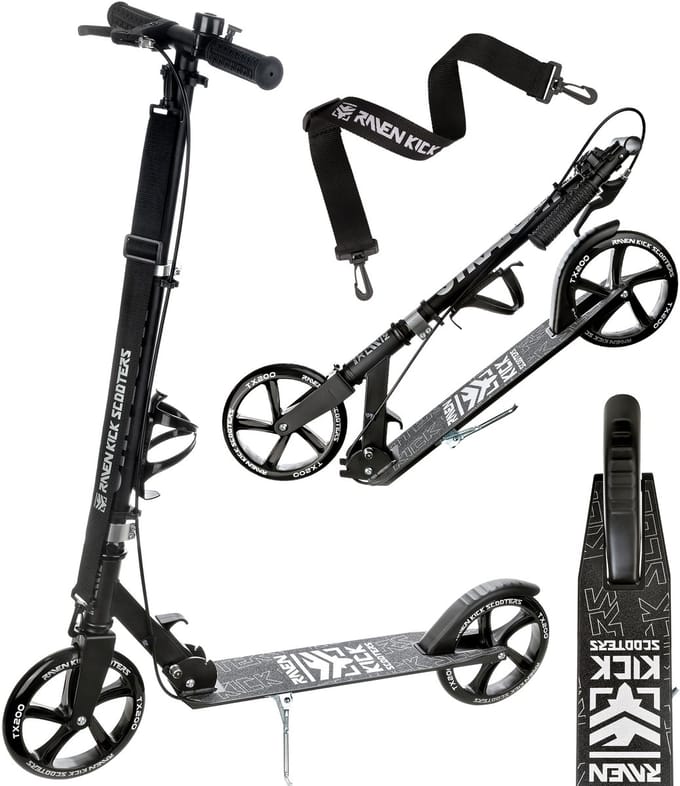 RAVEN Straight Zwart 200mm met rem, bel en bidonhouder
