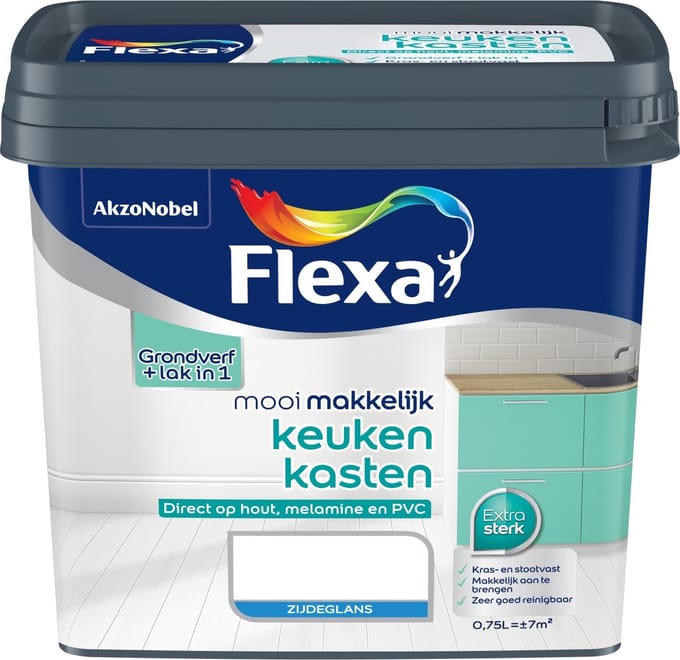 Flexa - Mooi Makkelijk Keukenkasten Zijdeglans - Solid Rock - Mengverf - 750 Ml