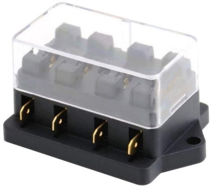 Allecto - 4-Weg Fuse Box - Waterdichte Auto Fusehouder - Geschikt