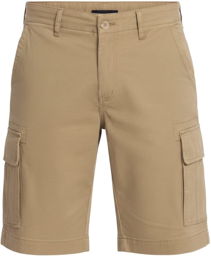 OMBRE Korte Broek - Regular Fit - Katoen - Rits Asgrijs S