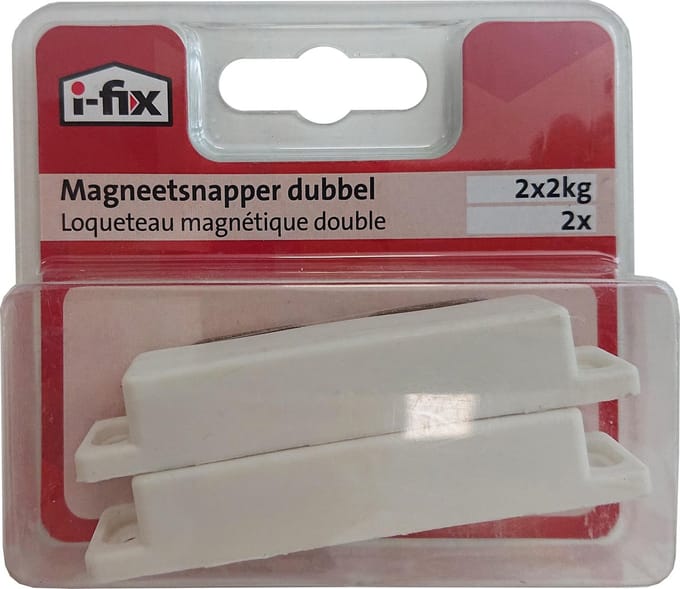 I-FIX magneetsnapper dubbel 2 x 2 kg | 2 stuks | WIT