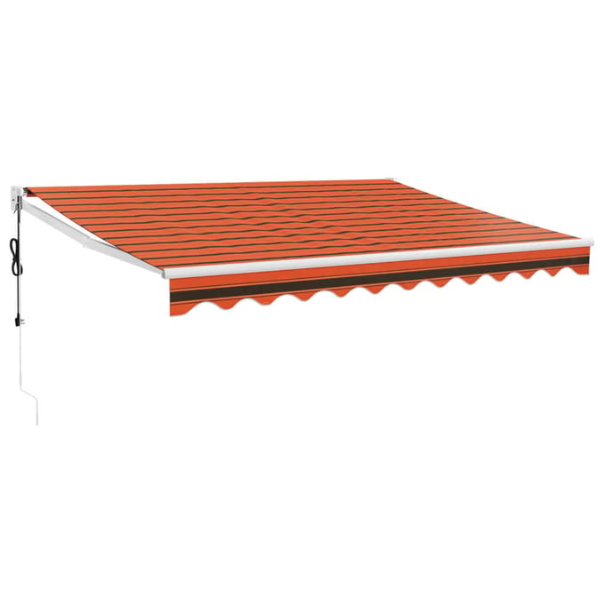 vidaXL - Uitschuifbare - luifel - Oranje - en - Bruin - met - Witte - Frame