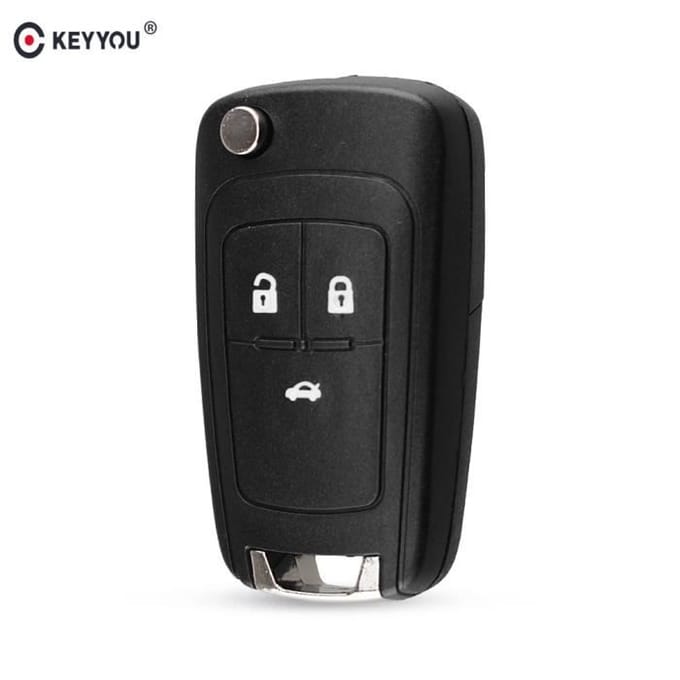 Sleuteletui,KEYYOU – vervangend etui voor 3-knops afstandsbedieningssleutel, afdekking voor Opel Vauxhall Insignia Astra J sleutel black