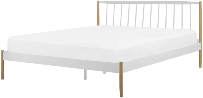 MAURS - Tweepersoonsbed - Wit - 160 x 200 cm - Metaal