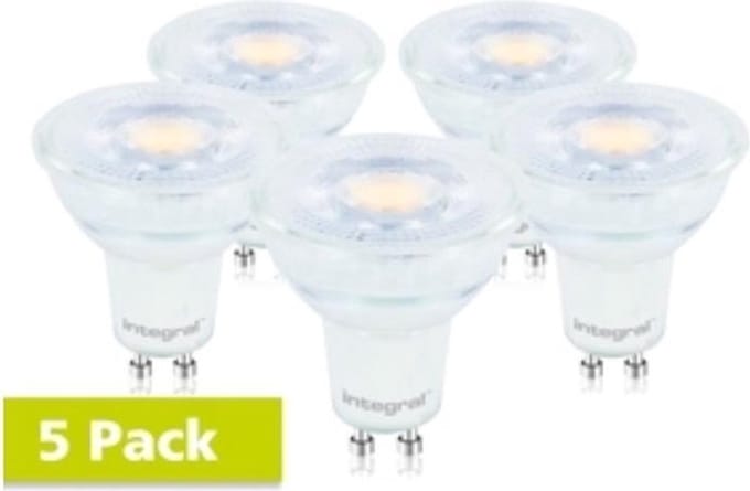 5 Pack - Integral GU10 LED Spot - 3,6W - 6500K Daglicht wit - Dimmable