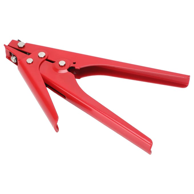 Draagbaar Nylon Kabelbindertool Verstelbare Spanning Plastic Kabelbinder Bevestigings- en Knipgereedschap Rood red