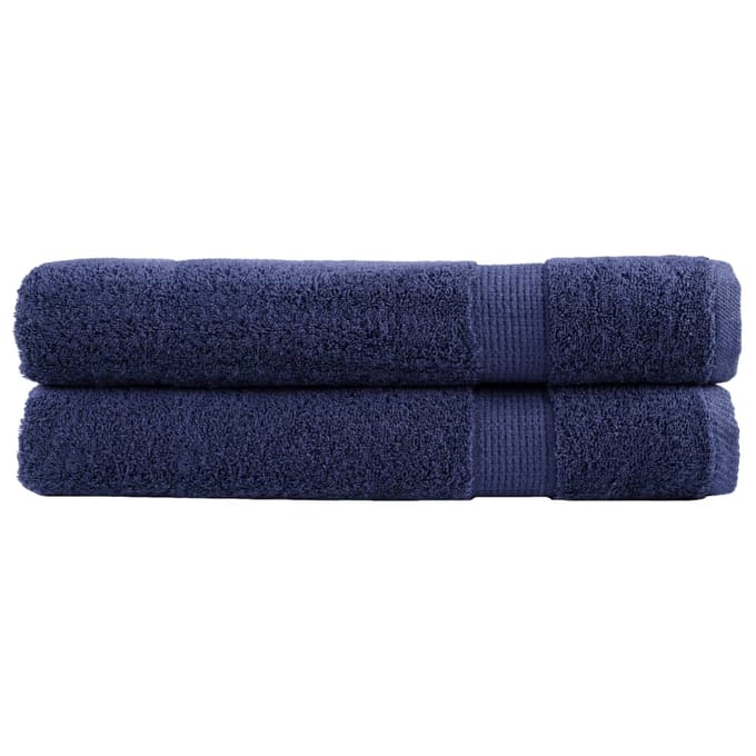 vidaXL - Handdoeken - SOLUND - 2 - st - 600 - g/m² - 100x200 - cm - marineblauw