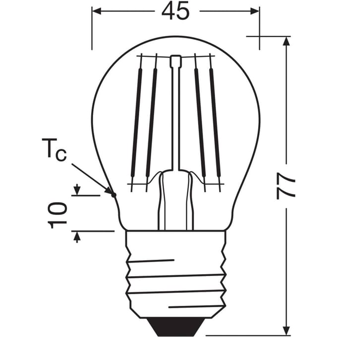 Osram LED Classic LED E27 Peer Filament Helder 1.2W 255lm - 840 Koel Wit | Vervangt 25W