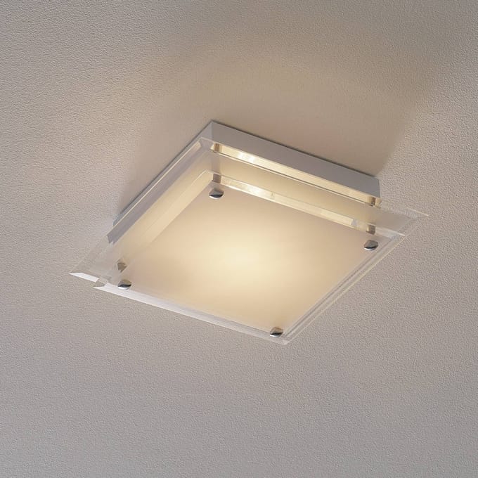 Fabas Luce Elegante glazen plafondlamp Maggie, 30 x 30 cm