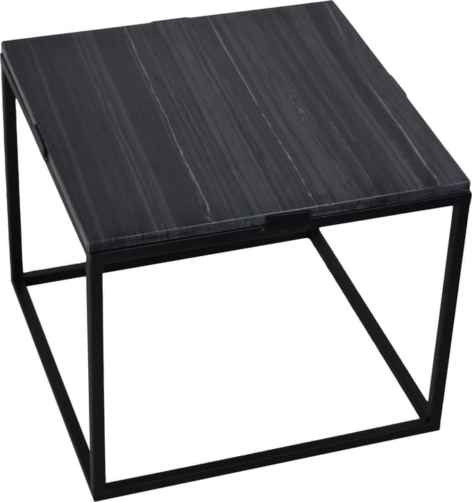 LOFT42 Marble S Bijzettafel Vierkant Zwart - Metaal - Marmer - 36,5x43x43