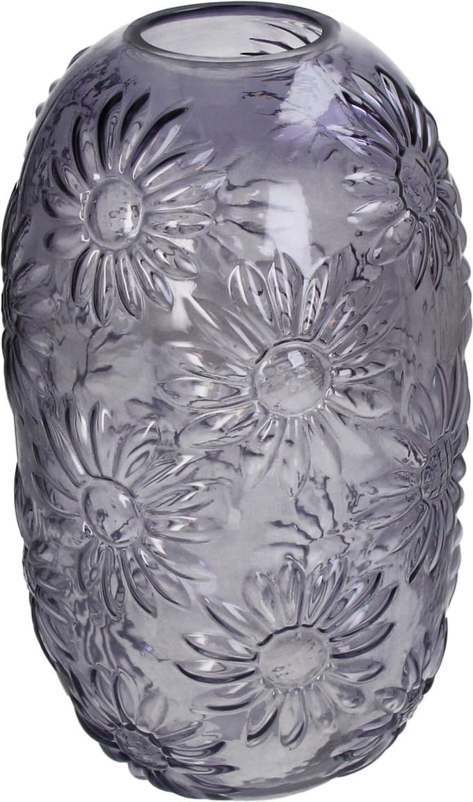 HD Collection Vaas Glas Paars 19x19x33,5cm