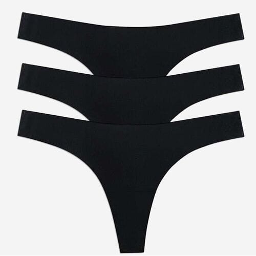 FAMME 3-Pack Like Nothing Thong M Black