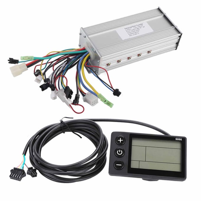 Panneau d'affichage LCD étanche Kit de contrôleur sans balais pour vélo électrique Ebike Scooter(1000 W 48 V ) white