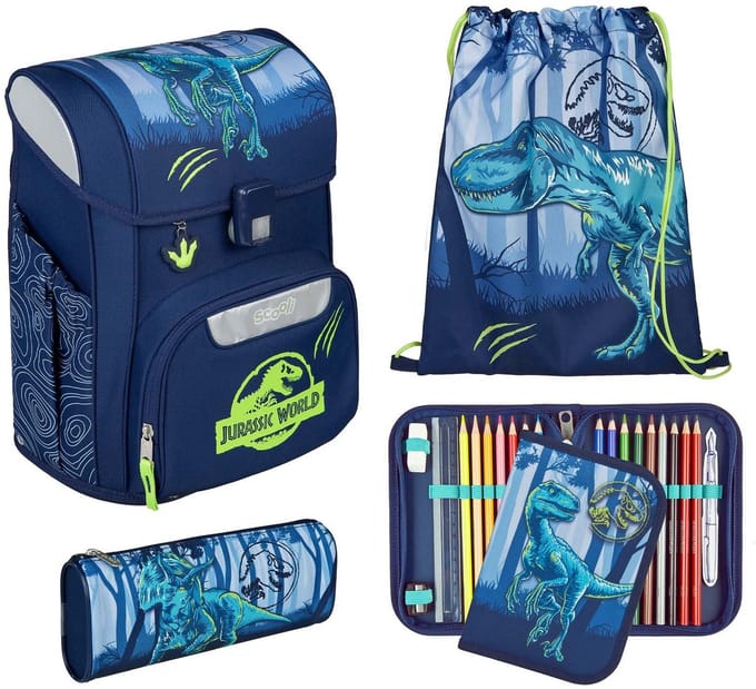 Scooli schooltas EasyStart Schulranzen-Set 5-delig Jurassic World donkerblauw