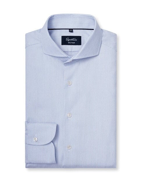 OLYMP Signature Overhemd, Tailored Fit, Signature Cutaway, Lichtblauw