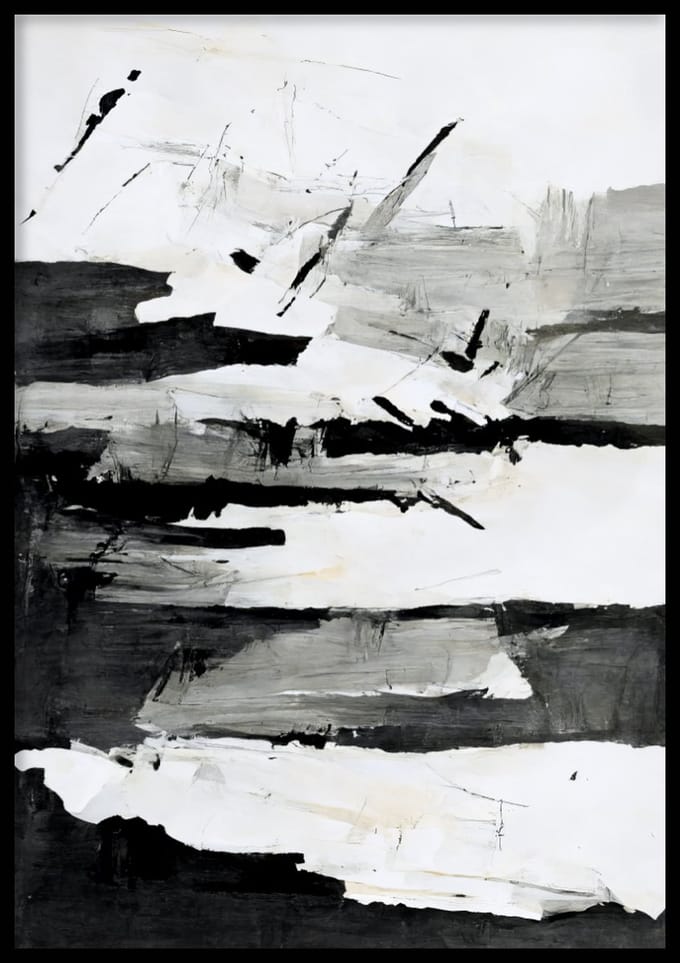 Poster Abstract paint - Abstracte poster - 30x40 cm - Exclusief lijst - WALLLL
