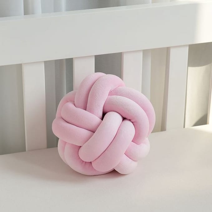IL BAMBINI - geknoopt kussen - balkussen - sierkussen - knoop - 25 cm - roze