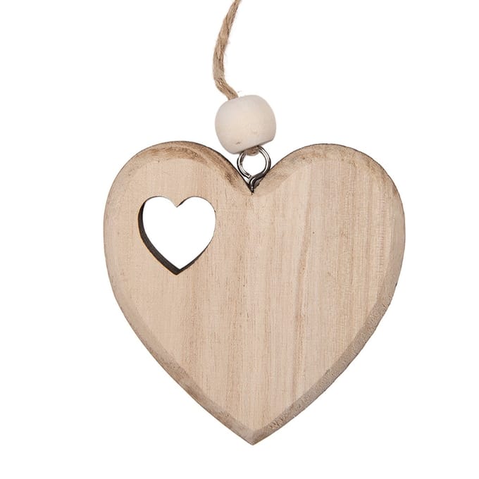 Clayre & Eef Hanger Hart 10x2x10 cm Bruin Hout