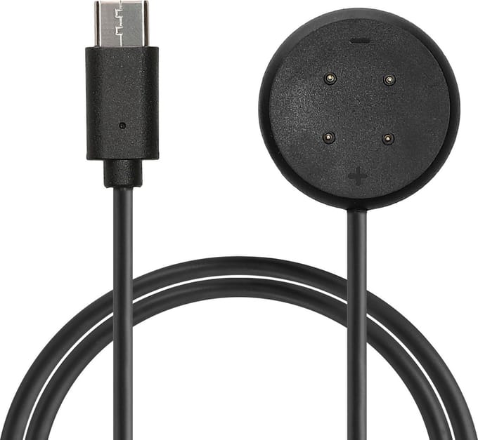 kwmobile USB-oplaadkabel type c geschikt voor Google Pixel Watch 3 / 2 /Fitbit Versa 4 3 2 - Kabel voor smartwatch - in zwart