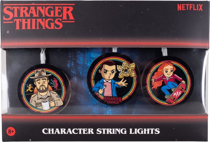 Stranger Things - lichtsnoer - met personages - 9 lampjes - 3,15 meter lang - USB-C
