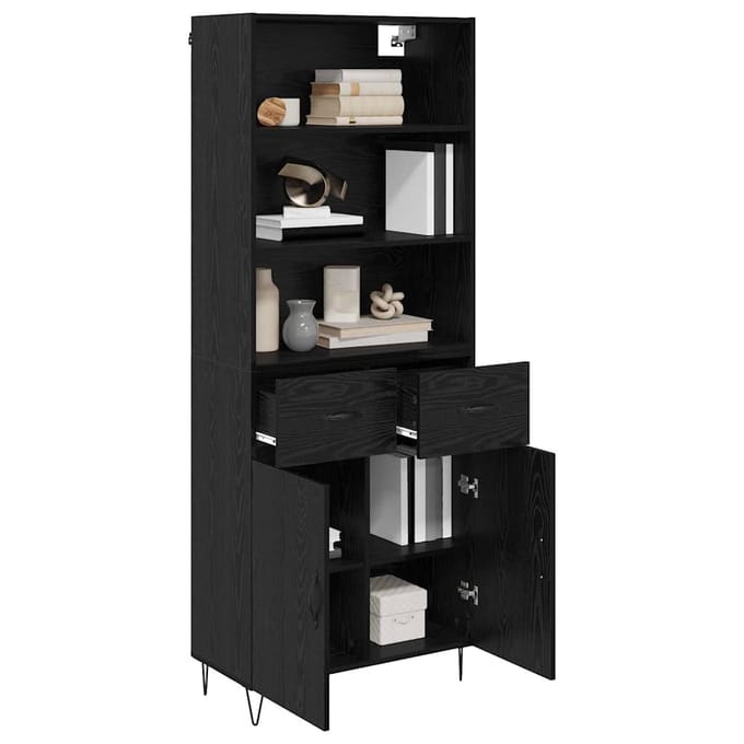 vidaXL - Highboard - 2 - st - Zwart - Eiken - 69,5 - x - 34 - x - 180 - cm