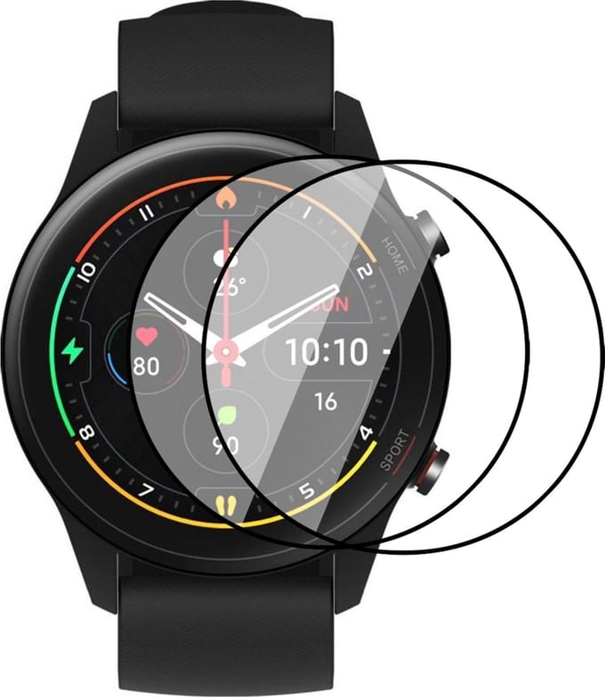 Screenprotector geschikt voor Xiaomi Mi Watch - Full Screen Cover Protector - 2 Stuks