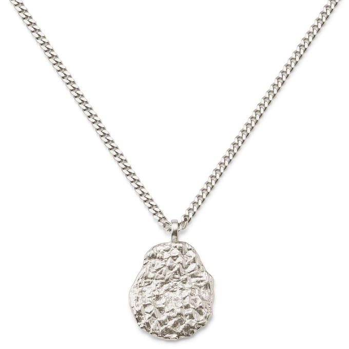 Rustic | Ketting met kegelhanger van ongecoat ruw 925 sterling zilver