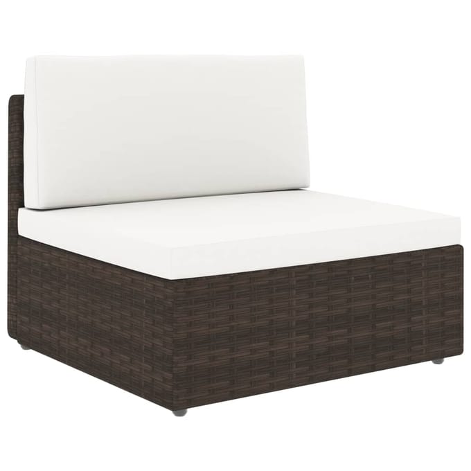 vidaXL - Tweezitsbank - sectioneel - poly - rattan - bruin