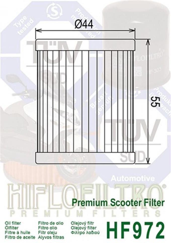 hiflofiltro oliefilter voor sym 400 maxsym scooter na 2011 nieuw