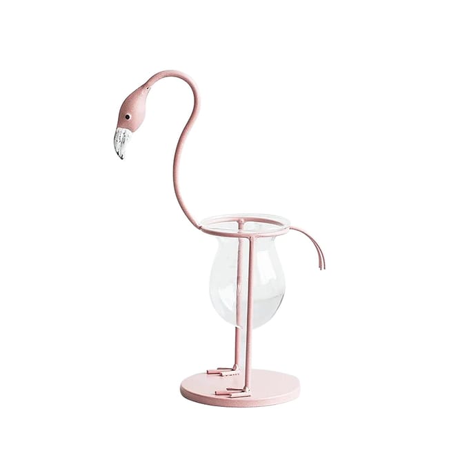 Flamingo Hydroponic Vaas Glazen Bloemstuk Container Thuis Bureaublad Decoratie white