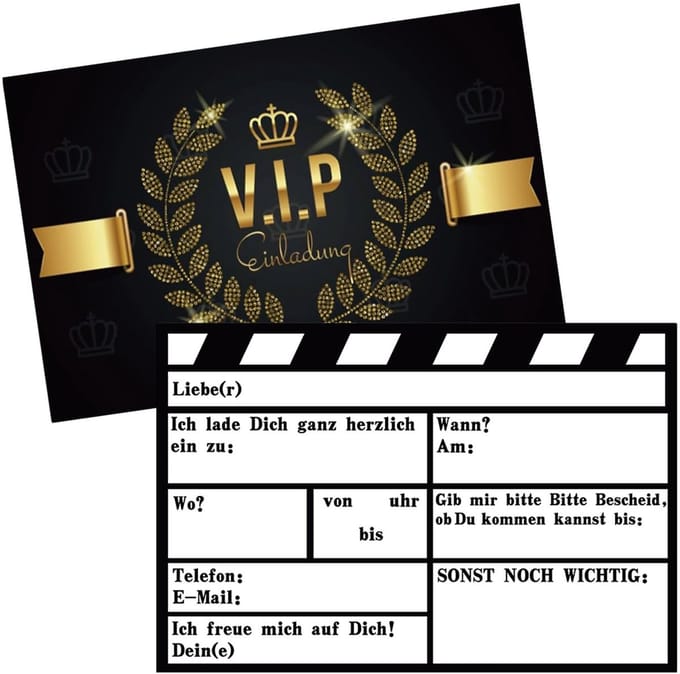 Dailygoods- Uitnodigingskaarten 20 stuks - VIP-uitnodigingen