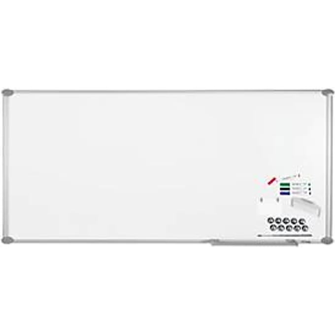 MAUL whiteboard Premium 2000 SET, zilver, met kunststof coating, 1200 x 2400 mm